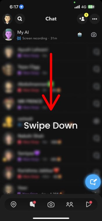 Go to Chat Section on Snapchat 