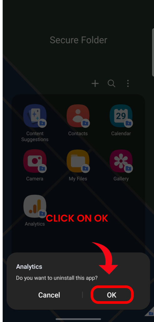 remove app from secure folder samsung