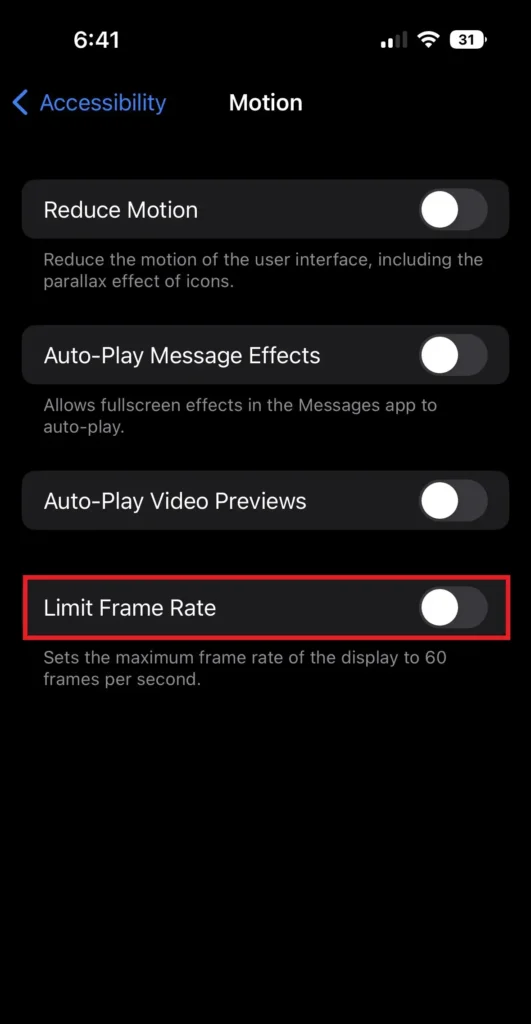 Disable Pro Motion Display