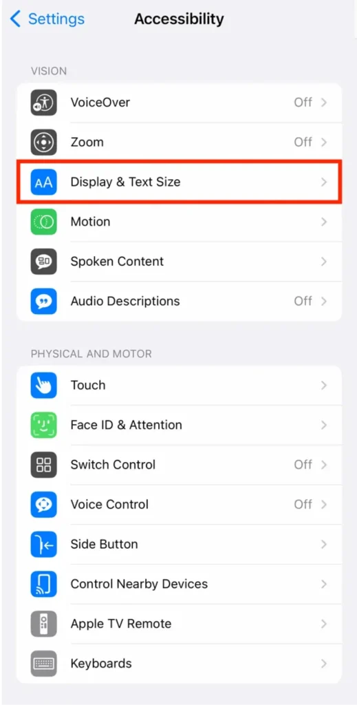 Enable auto brightness on iphone