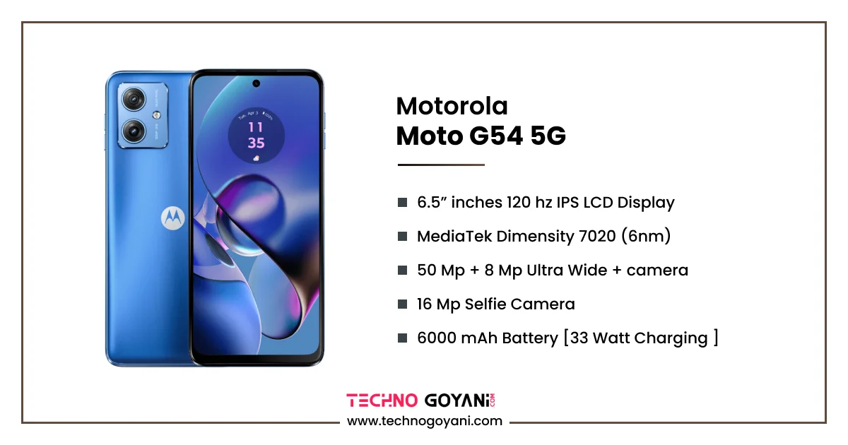 MOTOROLA Moto G54 5G Power Edition Specificazione 